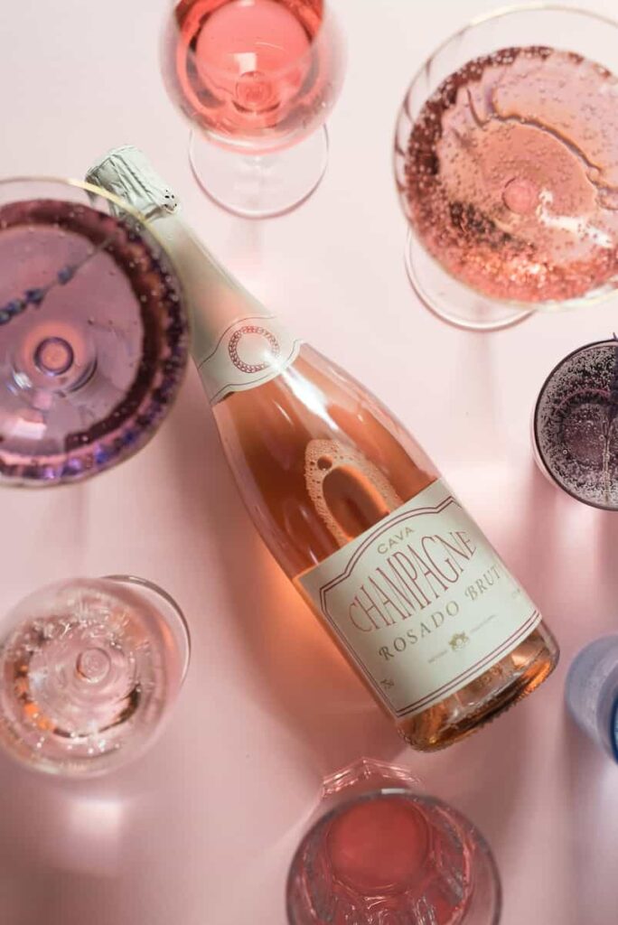 Champagner Flasche Rose